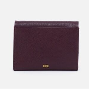 NWT HOBO Wine  Colored Pebbled Leather Bi Fold Wallet